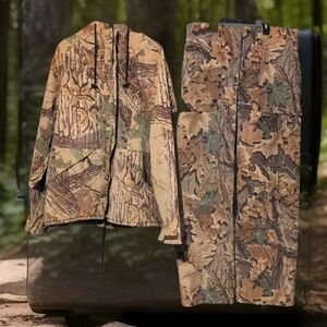 10X Gore Tex Hunting Jacket Pants Set Mens Extra Large RealTree Leaf Camo 2pc